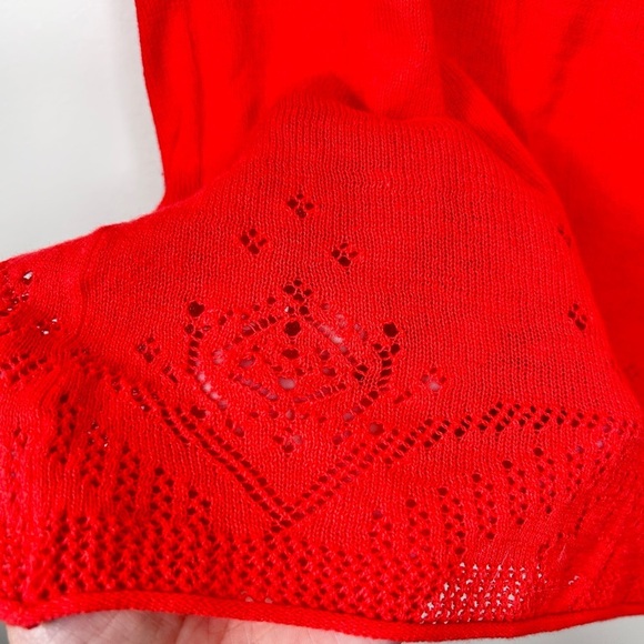 Buffalo cotton camisole top, M, coral, lace pattern Delicate Feminine Pretty - Picture 7 of 11